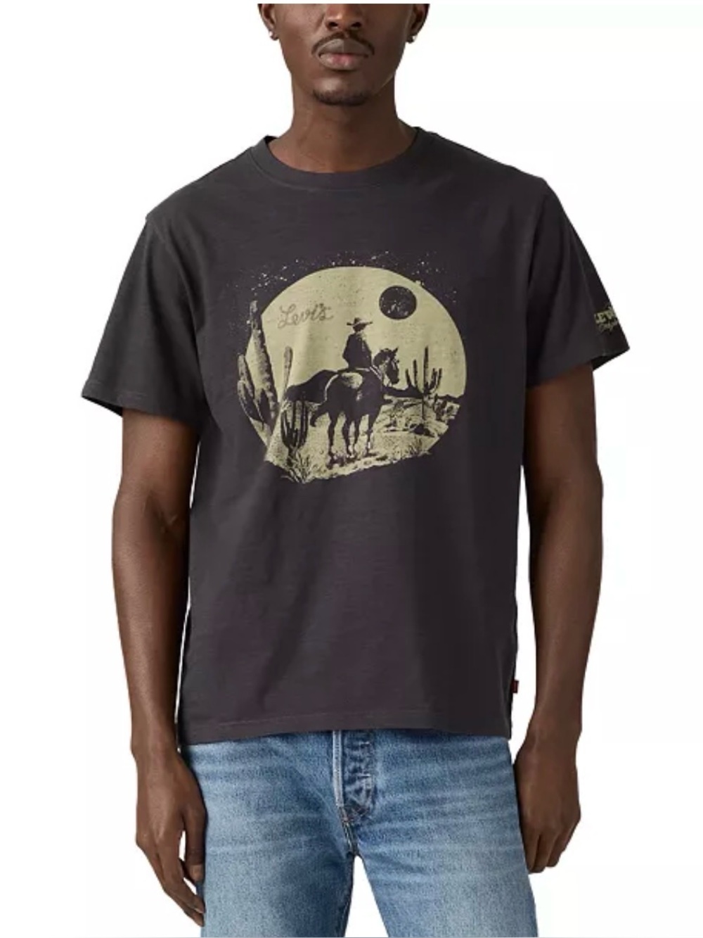 Men's Relaxed Fit Short Sleeve Desert Cowboy Crewneck T-Shirt medium
